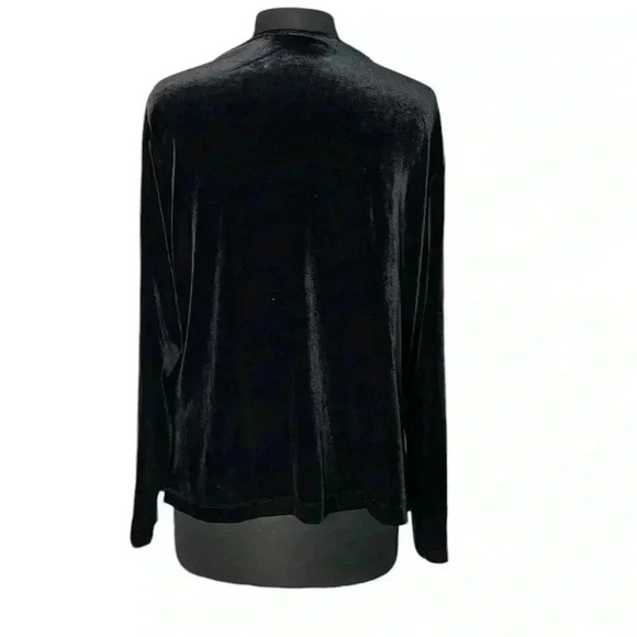 Lands’ End Velour Long Sleeve Black Blouse Size 1X - Picture 3 of 6
